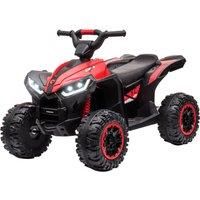 HOMCOM 12V Ride-On Quad Bike w/ Music, Horn, for Ages 3-5 Years - Red Aosom UK