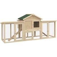 PawHut Wood Chicken Coop Hens Cage Poultry House With Nesting Boxes Run