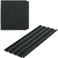 Outsunny Corrugated Roofing Sheets, Pack of 12, Galvanised Metal Roofing Sheets for Greenhouse, Garage, Storage Shed, Carport, 129 x 45cm, Dark Grey