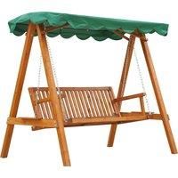 Outsunny 3-Seater Wooden Garden Swing Chair Seat Bench, Green