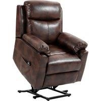 HOMCOM Riser and Recliner Chair for the Elderly, Lift Chair with Remote Control, Side Pockets, Pocket Spring, Dark Brown