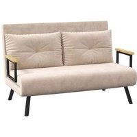 Homcom Click Clack 2 Seater Sofa Bed Settee For Living Room, Guest Room, Beige