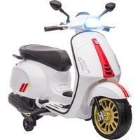 Aiyaplay Vespa Licensed 12V Kids Electric Motorbike - White, White