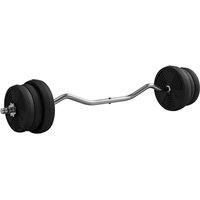 SPORTNOW 25kg Barbell Weights Set, Adjustable Gym Weights with Curl Bar and Non-slip Handle, for Women and Men Weight Lifting Training