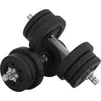 HOMCOM 25KG Adjustable Weights Dumbbells Set, Dumbbell Hand Weights for Home Office Gym Body Fitness Lifting Training, Black Aosom UK
