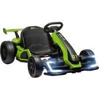 HOMCOM 24V Electric Go Kart for Kids with Adjustable Seat for 6-12 Years Old, Green