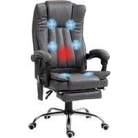 Vinsetto Six-Point Massage Chair, with Heat and Footrest - Dark Grey