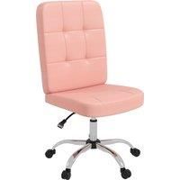 Vinsetto Armless Faux Leather Office Chair - Pink