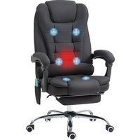 Vinsetto Executive Office Chair, 6-Zone Heated Massage, Ergonomic Recliner Desk Chair with Adjustable Footrest, Black Aosom UK