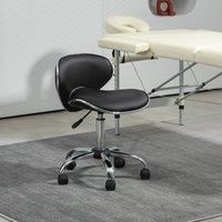 HOMCOM Adjustable Rolling Swivel Beauty Salon Chair, Stool for Spa, Technician - Black