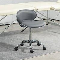 HOMCOM Adjustable Rolling Swivel Beauty Salon Chair, Stool for Spa, Technician - Grey