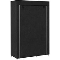 HOMCOM Fabric Wardrobe, Portable Wardrobe with 6 Shelves, 1 Hanging Rail, Foldable Closets, 103 x 43 x 162.5 cm, Black