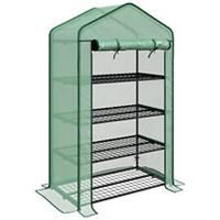 Outsunny 90 x 49 x 160cm Portable Mini Greenhouse with Shelves, Green