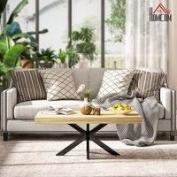 HOMCOM Industrial Coffee Table, End Table With Steel Frame, 110X60 X45cm
