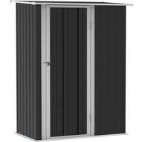 Outsunny Garden Storage Shed, Outdoor Tool Shed with Sloped Roof, Lockable Door for Equipment, Bikes, Grey, 142 x 84 x 189cm