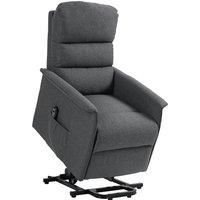 HOMCOM Electric Power Lift Recliner Chair with Spring Pack Seat, Fabric Recliner Armchair for Elderly with Footrest, Remote, Side Pockets, Reclining Chair for Living Room, Dark Grey