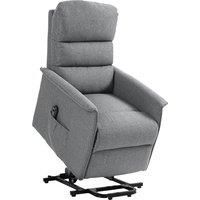 HOMCOM Electric Power Lift Recliner Chair with Spring Pack Seat, Fabric Recliner Armchair for Elderly with Footrest, Remote, Side Pockets, Reclining Chair for Living Room, Grey