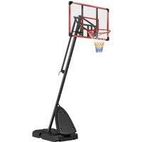 Sportnow Adjustable Basketball Hoop With Weighted Base, 2.4-2.9M, Red