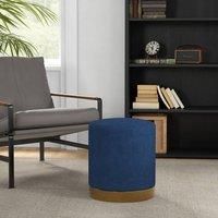 HOMCOM Soft Padded Corduroy Footstool - Dark Blue, none