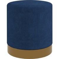HOMCOM Soft Padded Corduroy Footstool - Dark Blue