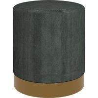 HOMCOM Soft Padded Corduroy Footstool - Dark Green