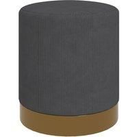 HOMCOM Soft Padded Corduroy Footstool - Charcoal Grey