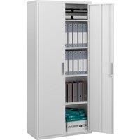 HOMCOM Five Shelf Lockable Steel Office Cabinet - White