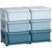 HOMCOM Kids Storage Unit, with Six Drawers - Blue