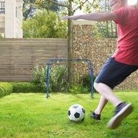 HOMCOM Football Rebounder Net, Adjustable Kickback Target Goal Teens Adults Training Aid for Multi-Sports Practise, Blue