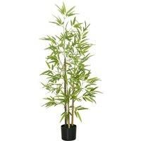 HOMCOM Decorative Artificial Plants Bamboo in Pot Fake Plants for Home Indoor Decor,120 cm