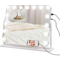 Homcom Hollywood Dimmable Lighted Makeup Mirror With Magnifier Usb Port