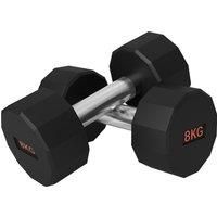 SPORTNOW 2 x 8kg Dumbbells Weights Set with 12-Sided Shape and Non-Slip Grip for Men Women Home Gym Workout