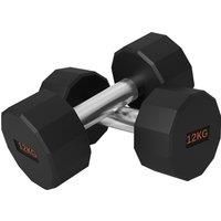 Dumbbells Weights Set with 12-Sided Shape and Non-Slip Grip