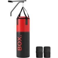 SPORTNOW Unfilled Punching Bag Set with Boxing Bag Bracket, Heavy Bag with Boxing Gloves, Hand Wraps, 360° Swivel Hook
