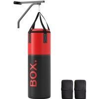 SPORTNOW Unfilled Punching Bag Set with Boxing Bag Bracket, Boxing Gloves, Hand Wraps and 360 Swivel Hook Aosom UK