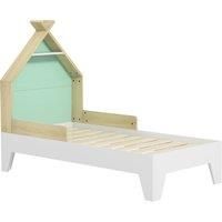 AIYAPLAY Toddler Bed Frame Treehouse Style Single Bed Frame with Safety Guardrails, 144L x 74W x 110Hcm