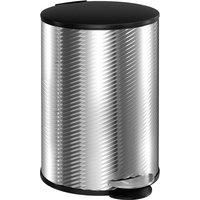 HOMCOM 20 Litre Kitchen Bin, Stainless Steel Pedal Bin with Soft-close Lid, Fingerprint Proof Cylindrical Rubbish Bin with Foot Pedal and Removable Inner Bucket, Silver
