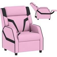 AIYAPLAY 2 in 1 Kids Chair Recliner with Backrest, Armrest, Footrest, PU Leather, for 3-9 Years Old, Pink Aosom UK