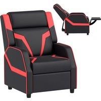 AIYAPLAY 2 in 1 Kids Chair Recliner with Backrest, Armrest, Footrest, PU Leather, for 3-9 Years Old, Black