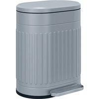 HOMCOM 20 Litre Pedal Bin, Fingerprint Proof Kitchen Bin w/ Soft-close Lid, Metal Rubbish Bin w/ Foot Pedal & Removable Inner Bucket, Grey Aosom UK