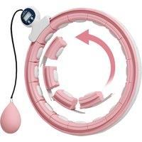 SPORTNOW Weighted Hula Hoop Smart Hula Hoop, Massage Hula Ring with 16 Detachable Knots, 360 Auto-Rotating Ball and Digital Counter Aosom UK