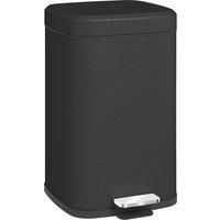 HOMCOM 20L Modern Boxy Metal Home Kitchen Bin - Black Aosom UK