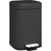 HOMCOM 12L Modern Boxy Metal Home Kitchen Bin - Black Aosom UK