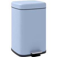 HOMCOM 20 Litre Pedal Bin, Fingerprint Proof Kitchen Bin with Soft-close Lid, Metal Rubbish Bin with Foot Pedal and Removable Inner Bucket, Light Blue