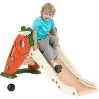 AIYAPLAY 3 in 1 Foldable Toddler Slide with Basketball Hoop, Climber, Carrot-themed, for 1-3 Years