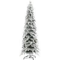 Homcom 7Ft Flocked Pencil Christmas Tree With Auto Open Steel Base