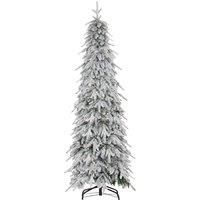 Homcom 6Ft Flocked Pencil Christmas Tree With Auto Open Steel Base