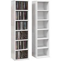 HOMCOM Set of Two 102 CD Storage Units - High Gloss White Aosom UK