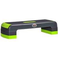 HOMCOM Three-Level Height-Adjustable Aerobic Exercise Step - Grey and Green, Green