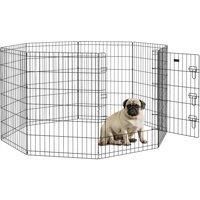 PawHut 8 Panel DIY Dog Pen with Door, for Dogs, Small Animals, Indoor/Outdoor Use, 91cm High Aosom UK